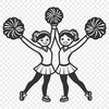 Cheerleading Beauty A young girl in a cheerleading uniform with pom-poms, suitable for vector graphics design.