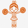 Young Cheerleader Pose with Pom-Poms A young girl in a colorful uniform posing with pom-poms, representing a classic cheerleading team.