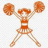 Young Athlete in Motion Illustrative vector design of a young female cheerleader in athletic attire.
