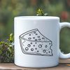 Cut Out Cheese Design A vector illustration of a wedge-shaped block of cheese, suitable for cutting out with a Cricut or other cutting machine.