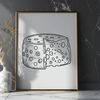 Beautiful Wheel of Cheese Illustration A digital illustration of a wheel of cheese with intricate details and textures.