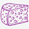 A stylized illustration of a wedge of cheese with smooth texture.