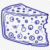 A digital illustration of a wedge of cheese in a clean vector format.