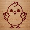 A simple line drawing of a cute chick wearing an Easter bonnet, created as SVG vector art.