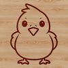 Cute Farm Chick Line Art A simple line drawing of a cute chicken, suitable for use in farm-themed designs.