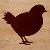 Cute Chicken Silhouette Illustration A simple illustration of a cute chicken in silhouette standing on grass.