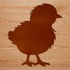 Happy Farm Fowl Silhouette Colorful silhouette of a happy chicken in a farm setting.