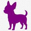 A stylized illustration of a small brown Chihuahua dog.