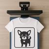 A small dog breed illustration in simple vector graphics.