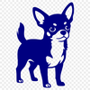 An illustration of a Chihuahua in a simple design format suitable for digital use.