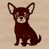 A digital illustration of a small dog breed, specifically a Chihuahua, in a simple yet detailed style.