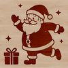 An SVG silhouette of Santa Claus with a jolly face and festive attire.