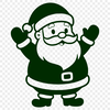 Illustrative vector image of Father Christmas in festive attire.