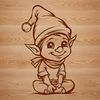 Whimsical Christmas Character A whimsical Christmas elf character sitting on a snowy background.