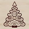 Vibrant Holiday Tree Illustration A stylized illustration of a tall Christmas tree with ornaments and lights.