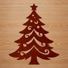 A minimalist illustration of a Christmas tree in vector format.