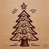 An SVG vector graphic design of a traditional Christmas tree, suitable for digital use.