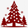 A stylized illustration of a Christmas tree with ornaments and lights, suitable for digital cutting machines.