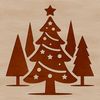 A stylized illustration of a Christmas tree made with lines and shapes, suitable for commercial or personal use.