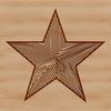 A single point star symbol made from clean lines and geometric shapes.