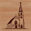Church Icon in Vector Format A simple illustration of a church building with a cross on top.