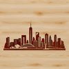 Cityscape SVG Graphic Design Element A stylized illustration of a city skyline with tall buildings and busy streets.