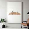 A detailed illustration of a city skyline with skyscrapers and buildings, created using vector art.
