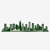 Metropolitan Cityscape Design Vector Illustrative city skyline with multiple skyscrapers and buildings in a metropolitan area.