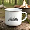 Cityscape SVG Graphic Design A stylized city skyline with buildings and skyscrapers made up of vector lines and shapes.