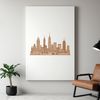 Vibrant Cityscape Dusk Illustration A stylized digital illustration of a bustling urban cityscape at dusk.