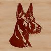 Close-up profile of a Doberman Pinscher, ideal for clipart designs.