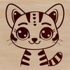 A close-up illustration of a wild ocelot's head, showcasing its distinctive markings and fur texture.