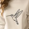 Hummingbird Perched on Branch A detailed vector design of a hummingbird perched on a branch.