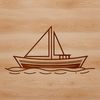 Beautiful Sailing Yacht Illustration A minimalist design illustration of a sailing boat in vector format.