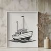 Boat Clip Art for Cricut A vector illustration of a boat designed for cutting machines like Cricut.