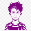 Young Boy Silhouette in Vector Design A young boy depicted in vector graphics as a simple illustration.