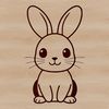 Cartoon Bunny Vector Graphics A sitting rabbit with cartoonish features, suitable for vector graphics and digital art.