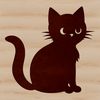 Free Sitting Cat Clip Art SVG A sitting cat illustrated in vector format for design projects.
