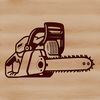 Beautiful Chainsaw SVG Clip Art A detailed illustration of a chainsaw tool with sharp cutting teeth and handle.