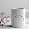 Cloudy Blue Sky Illustration A stylized illustration of a white cloud against a clear blue sky, suitable for vector graphics projects.