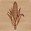 Simple Corn Kernel Graphic Design A single corn kernel illustrated as a simplified vector graphic.