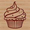 Vector Cupcake Clipart Illustration A digital vector design of a single cupcake with icing and sprinkles.