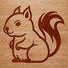 Simple Squirrel Silhouette A simple line drawing of a cute squirrel in various poses.