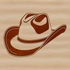 Simple illustration of a traditional cowboy hat with clean lines.