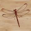 A detailed digital representation of a dragonfly, designed using vector art techniques.