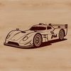 A high-speed racing car depicted in a clean vector design, suitable for use in various graphic projects.