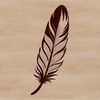 A detailed illustration of a single feather with smooth edges, suitable for vector graphics and cutting machine projects.