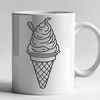 Vector Graphic Sweet Treat A colorful illustration of a scoop of ice cream on a cone, created as a vector graphic for digital and offline use.