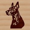 Beautiful Canine Illustration Doberman Pinscher dog breed illustration in vector format.