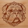Adorable Bulldog Portrait An SVG vector graphic of a dog breed featuring a distinctive face and wrinkled skin texture.